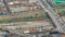 Aerial view of Lima skyline timelapse near Plaza de Toros de Acho bullring from San Cristobal hill.