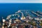 Aerial view of Limassol marina, pre-sunset