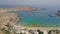 Aerial view of Lindos beach