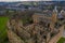 Aerial view of Linlithgow Castle Ruins, the birthplace of Mary Queen of Scots in West Lothian, Scotland