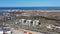 An aerial view of a liquefied natural gas storage Ren facility stored in heating containers in Portugal. Portugal Sines