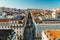 Aerial View Of Lisbon City In Portugal From Rua Augusta Triumphal Arch Viewpoint