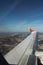 Aerial view of Lisbon landscape from a plane in a clear day