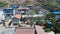 Aerial view of little small poor village next mountain in Gansu, China