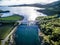 Aerial view of Loch Creran by the Loch Creran bridge