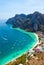 Aerial view of Loh Dalum and tonsai beach in koh Phi Phi islands, Krabi, Thailand