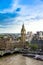 Aerial view of London with houses of Parliament , England