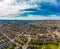 Aerial view of London residential streets, Hackney