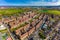 Aerial view of London residential streets, Hackney