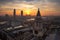 Aerial view of London from St.Paul`s Cathedral, United Kingdom