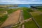 Aerial view of a long-since abandoned airstrip