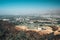 Aerial view of the Los Angeles town from the Hollywood hills.