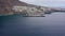 Aerial view of Los Gigantes, view of the marina and the city. Departure from the coast towards the ocean. Tenerife