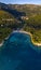 Aerial view of Lucice beach, one of the most beautiful sandy beaches of Montenegro