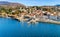 Aerial view of Luino, province of Varese, Italy.