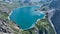 Aerial view of Lunersee lake in Vorarlberg, Austria