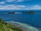 Aerial view of lush island showing tropical lving in the Torres Strait,