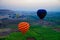 Aerial view of Luxor city and hot air balloons, West bank of Luxor