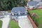 Aerial view of luxurious grey home