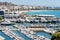 Aerial View Of Luxurious Yachts And Boats In Cannes Harbor At Mediterranean Sea