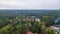 Aerial view of luxury hotel with villas in forest. Luxurious villa, pavilion in forest. Resort complex in forest