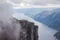 Aerial view of Lysefjorden from the mountain Kjerag, in Forsand municipality in Rogaland county, Norway.