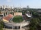 Aerial view made of drone of the Paulo Machado de Carvalho Municipal Stadium, better known as Pacaembu