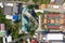 Aerial view of Madou Daitian Temple with multicolored dragon.