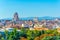 Aerial view of Madrid dominated by Edificio de Espana building, Spain