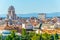 Aerial view of Madrid dominated by Edificio de Espana building, Spain