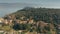 Aerial view of Maggiore island on Trasimeno lake in Italy