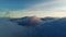 Aerial view of magical blue cumulus clouds