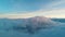 Aerial view of magical blue cumulus clouds