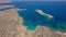 Aerial view. Magnificent views of the picturesque bay and beach in Crete