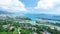 Aerial view of Mahe\' coastline and Eden Island, Seychelles