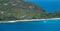Aerial view of Mahe island coastline, Seychelles