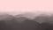 Aerial view of Majestic foggy mountains   Flight over mountains  3D render