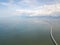 Aerial view majestic Penang Second Bridge