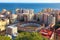 Aerial view of Malagueta bullring, Malaga, Spain