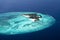Aerial view of Maldive islands