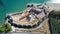 Aerial view of the Mamure Castle in Anamur Town, Turkey