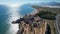 Aerial view of the Mamure Castle in Anamur Town, Turkey