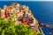 Aerial view of Manarola, Cinque Terre, Liguria, Italy