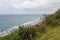 Aerial view on Mangawhai Heads Beach in a cloudy day, New Zealand