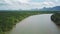 Aerial view on mangrove forest and river Thailand