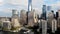 Aerial view of Manhattan Skyline, with World Trade Center, New York, USA.