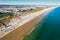 Aerial view of Manta Rota beach, which is part of a long sweep of fine sand