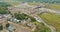 Aerial view the many yachts are pier ocean bay near residential area Keyport Town of beautiful suburb home dwelling road