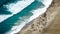 Aerial view of a marathon across the beach. From the top of Mount Maunganui Tauranga, Bay of Plenty. New Zealand.