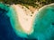 Aerial view of Marathonisi Island in Zakynthos Zante island, i
